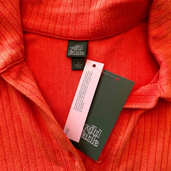 Orange Ribbed Romper - Picture 4 of 5